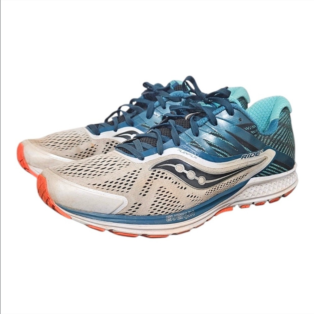 Saucony Ride 10 Everun Mens Running Shoes Blue White S20373-3 Size 13